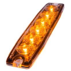 Blixtljus 6 LED slim ECE R10 Orange 12-24V