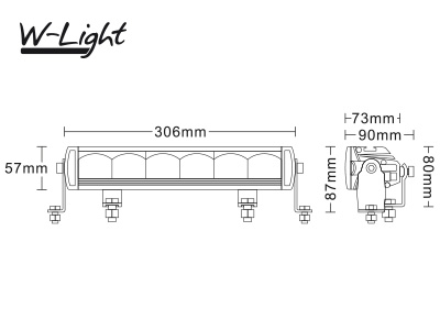 W-Light Storm 72W 12-48V 306x73x57mm - Bild 4