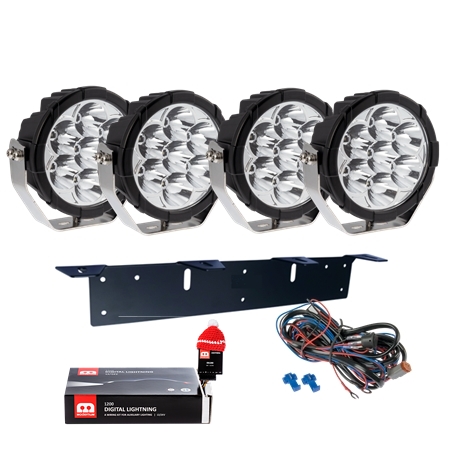 Led extraljuspaket W-light booster 7" 4 pack + DL1200