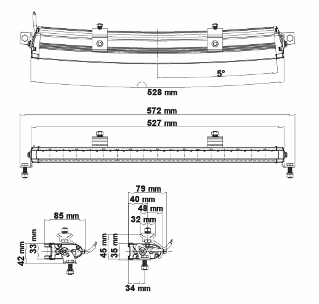 Led ramp 22" 90w Curved (35mm tunn) - Bild 3