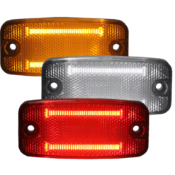 Markeringsljus 2 led fiberoptik 12-24V 115x55x23mm e-märkt