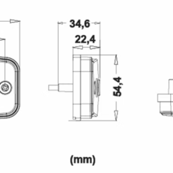 Markeringsljus 2 led fiberoptik 12-24V 115x55x23mm e-märkt - Bild 2